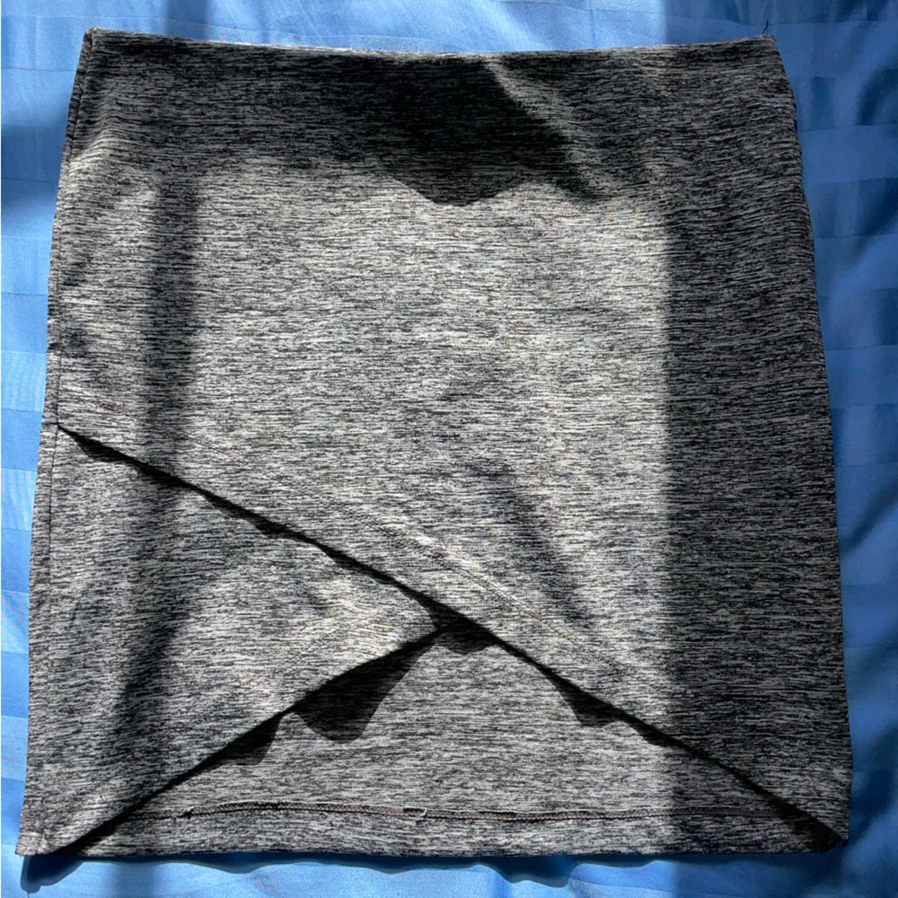 Grey Skirt with Crossover Design
